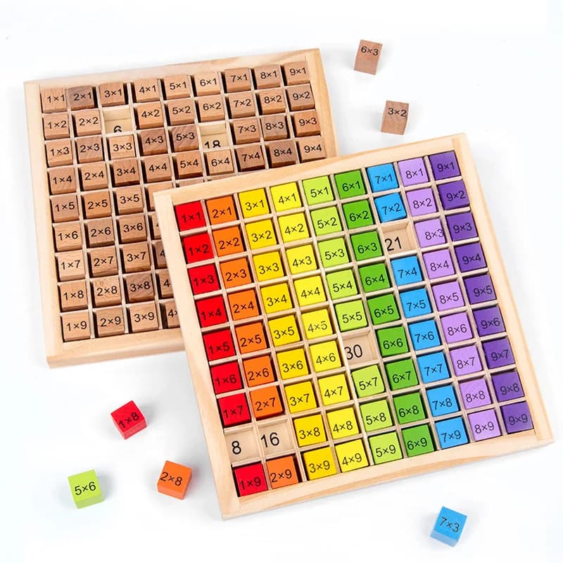 Edukacyjne Drewniane Zabawki Montessori - Tablica Mnożenia dla Dzieci 🧮